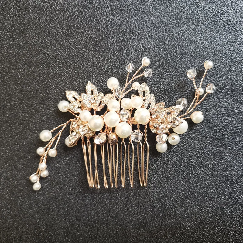 Женская расческа для волос SLBRIDAL свадебная ручной работы со стразами и
