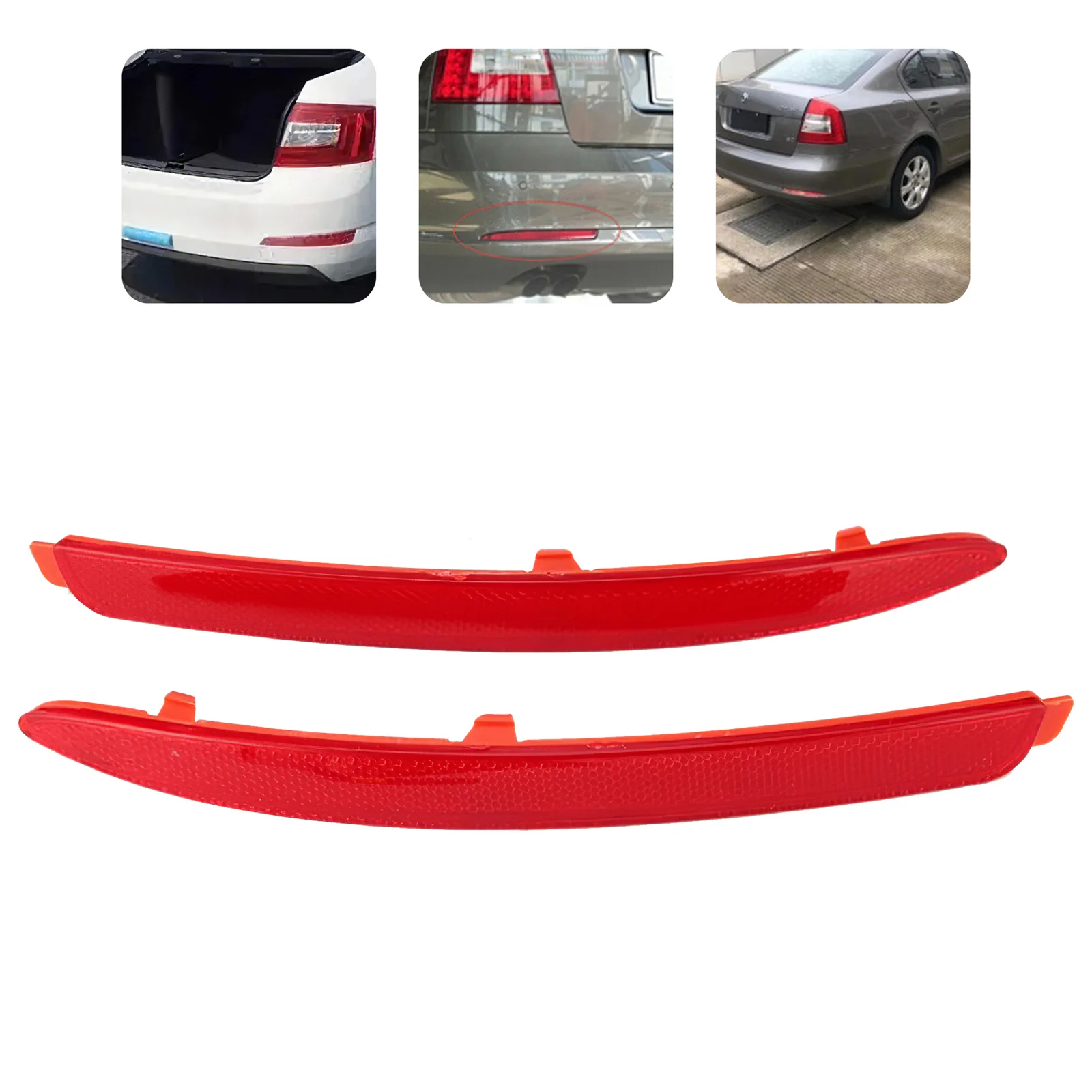 

2 шт., отражатель для заднего бампера Skoda Octavia 10-14 ABS