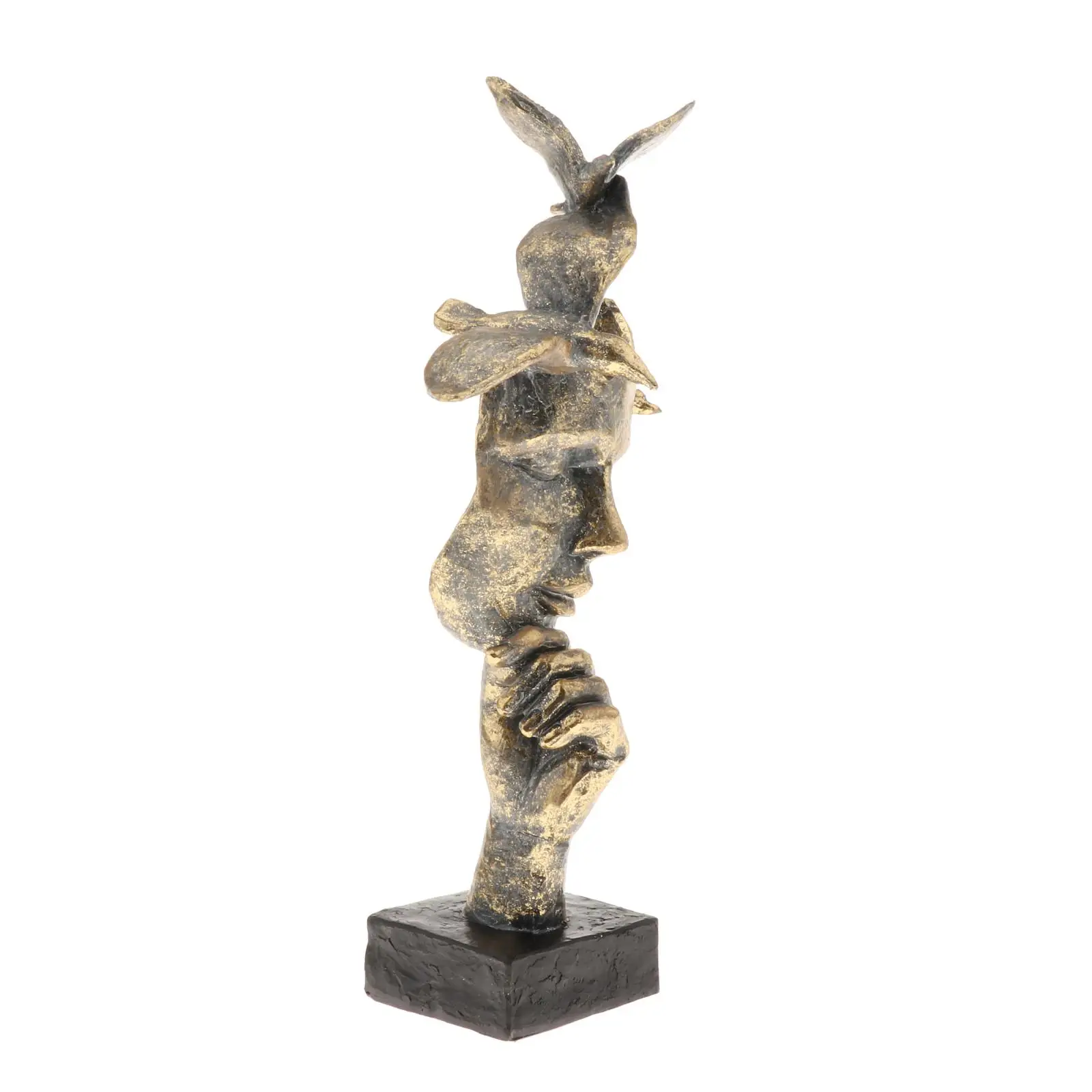 

Thinket Statue Figurine Abstract Resin Sculpture Home Office TV Cabinet Living Room Desktop Decoration Housewarming Gift