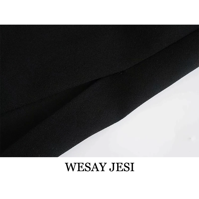 

WESAY JESI Women's Clothing 2021 Za Elegant Solid Color High-Waisted Skirt Chic Asymmetric Folds High Split Skirt Office Lady