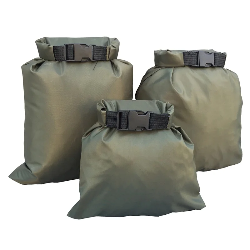 

3Pcs Dry Bag Storage Pouch Waterproof Rafting Canoeing Boating Kayaking Carrying Valuable Perishable Items 1.5+2.5+3.5L Holders