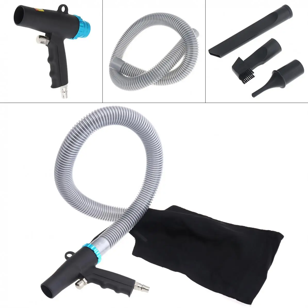 

Pneumatic Blowing Dust and Vacuuming Dual-use Gun Suction Gun with Air Tube and 3pcs Nozzles for Vacuuming and Dust Removal