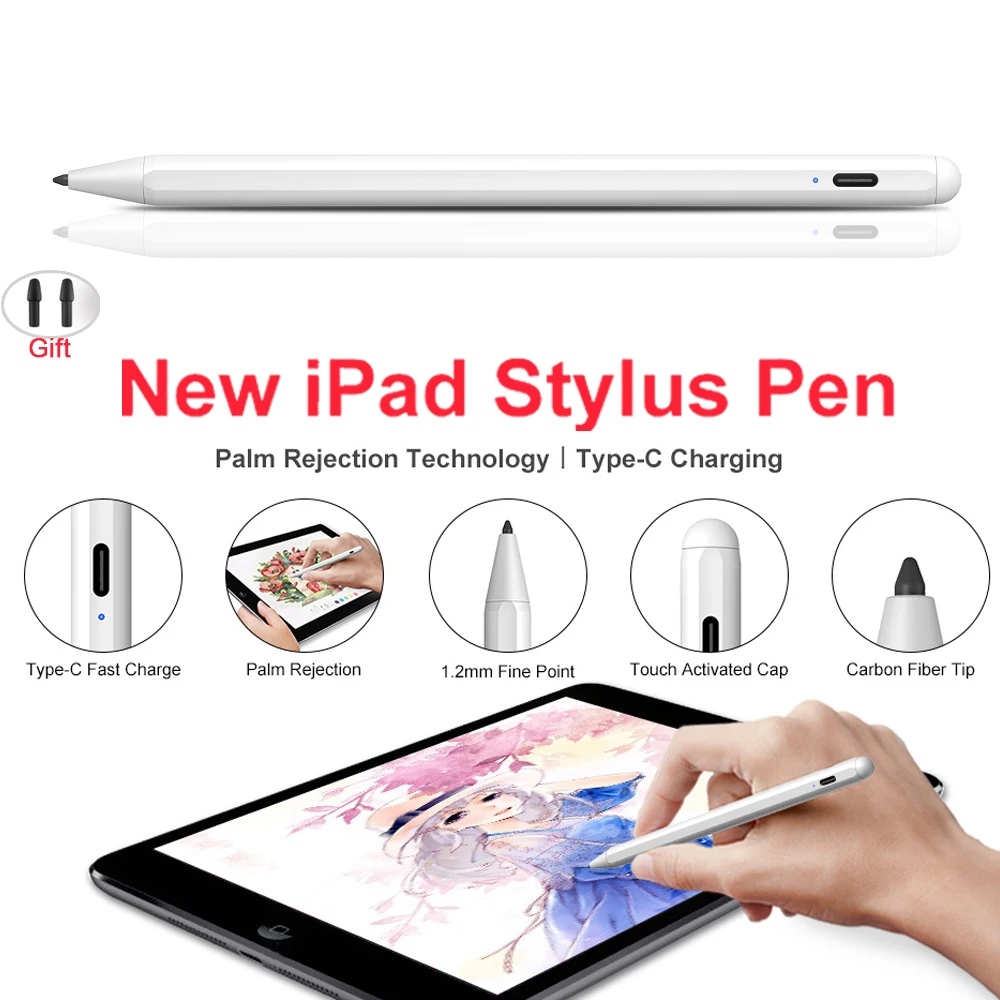 Обновленный стилус с отбраковкой ладони для 2019 iPad Pro 12 9 11 дюймов 10 2/2018 6th 7/Air 3/Mini 5