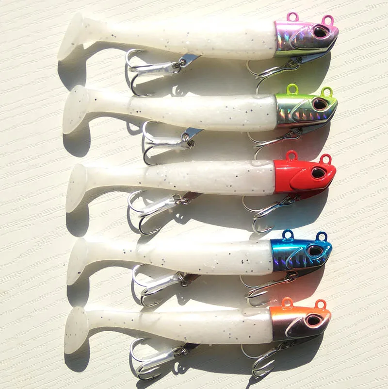 

5pcs 24g mackerel Sea bullet Sea bass Snapper fishing lure jig head soft boby lure jigging lure boat fishing lure