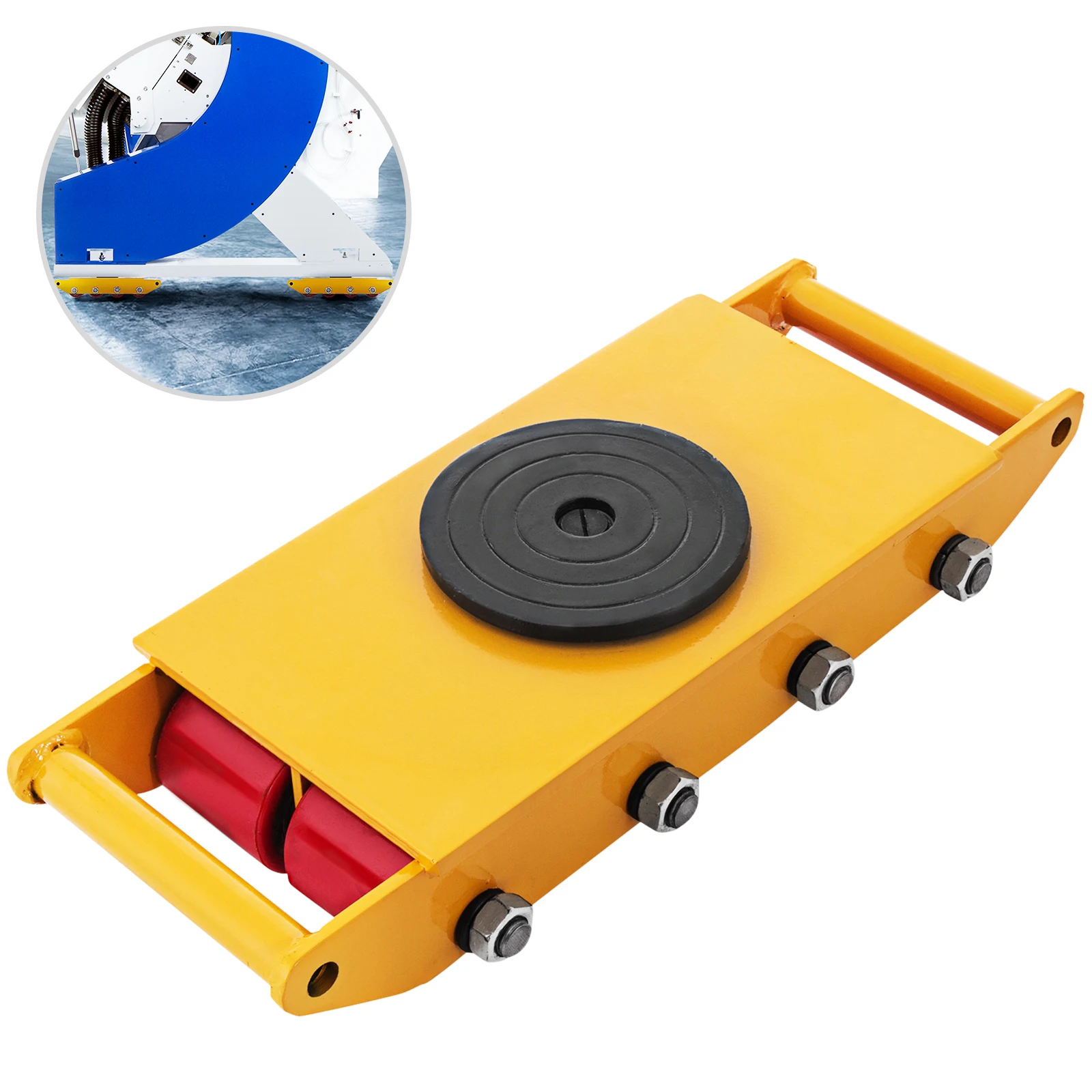 

VEVOR 12T Industrial Cargo Pallet Trolley/Small Carrying Tanks/ Machinery Moving Cargo Skates with 360 Degree Rotation Cap