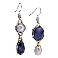 eye catching all match water drop faux pearl hook dangle earrings for daily life