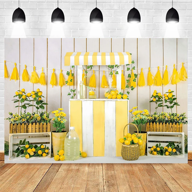 

Mocsicka фон для фотосъемки с изображением фруктов, лимона и желтого цветка, украшение для детской вечеринки, студийный фон для портретной съем...