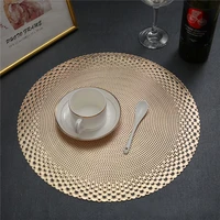 hot sale hollow round pvc placemat table mats coaster pads heat resistant wipeable waterproof anti slip pad table placemats