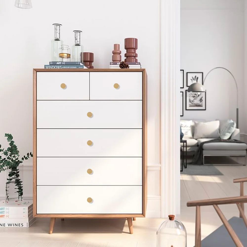 4 шт. мебельные ручки круглый латунный Мебельная ручка ящика Тянет дверная для