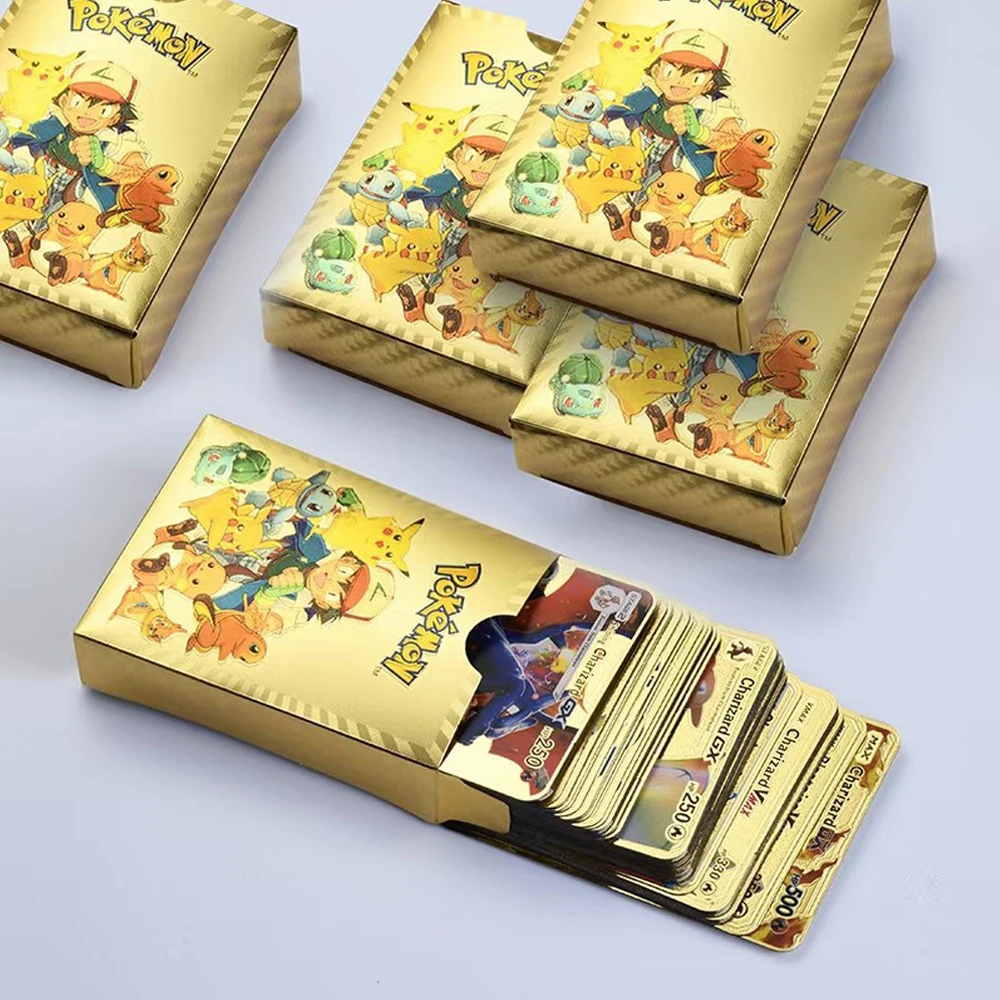 27-54 шт. испанские карты Pokemon Коллекция Metalicas металлические из золотой фольги
