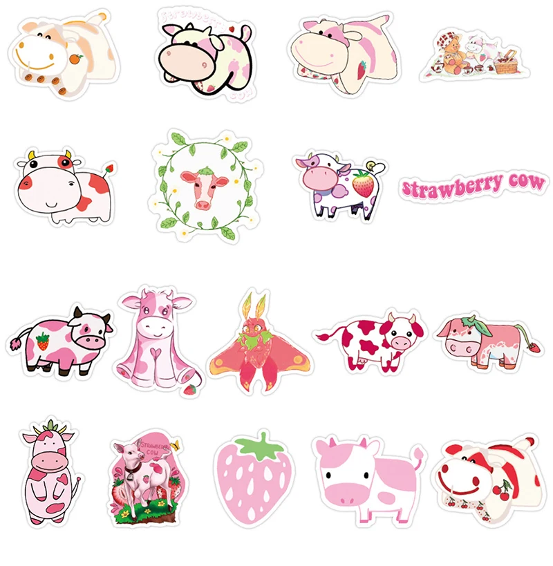 50 шт милый розовый коров Стикеры s для ноутбука автомобиля мотоцикла скейтборд