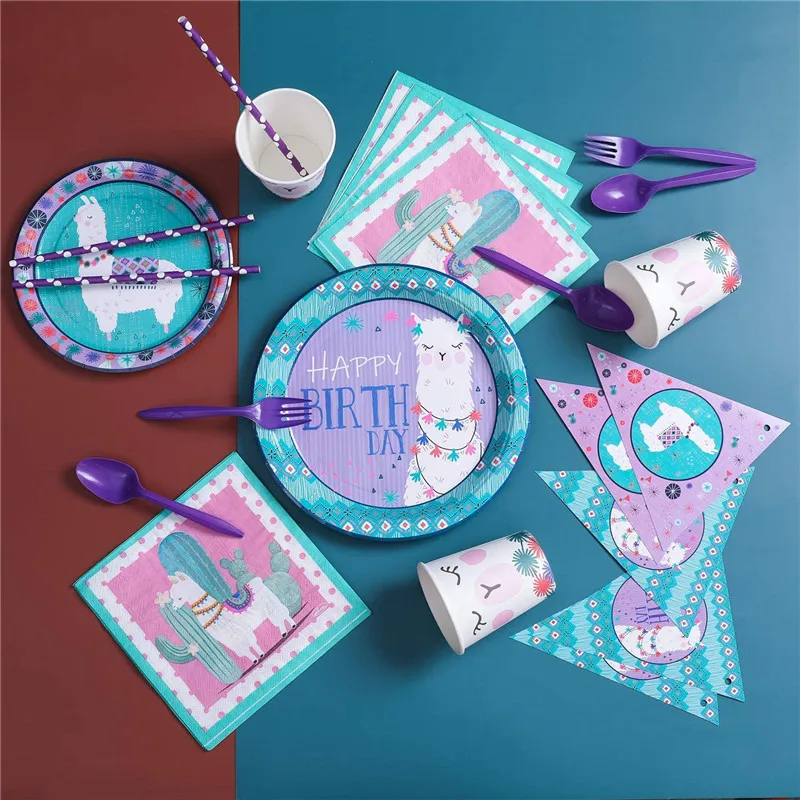 Салфетки из ламы и альпаки Fw41 бумажные тарелки стаканы | Дом сад