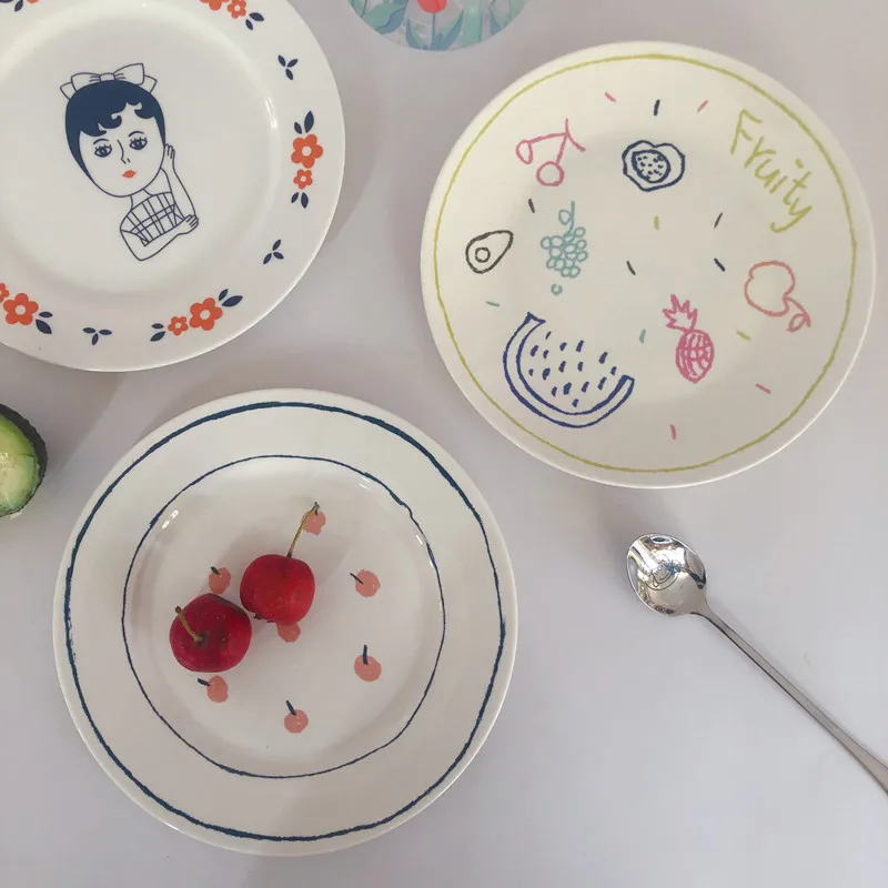 1 шт. костяная китайская тарелка Забавная детская иллюстрация узор Европейский