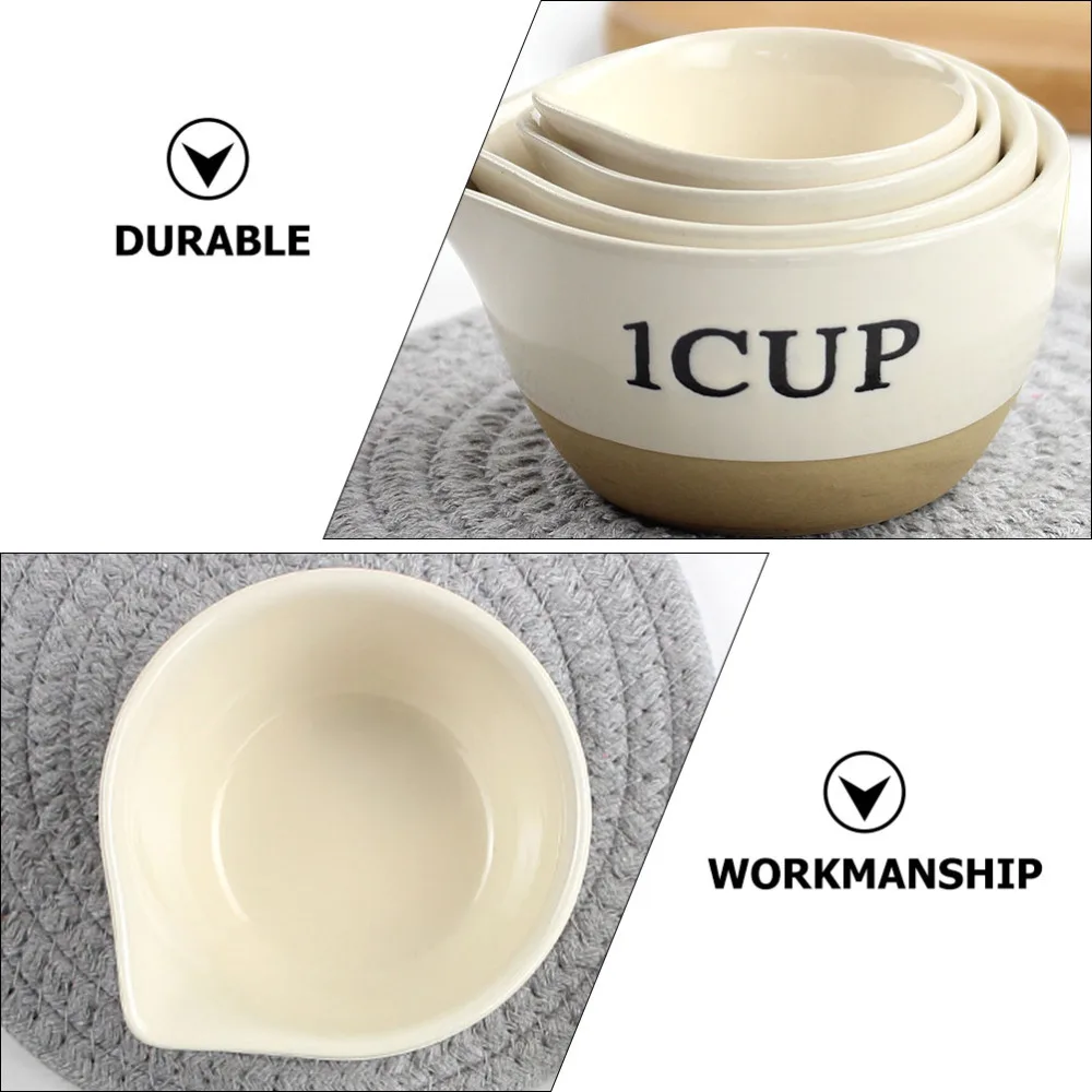 4Pcs Eggs Mixing Ceramic Bowls Measuring Baking for Home Kitchen | Дом и сад
