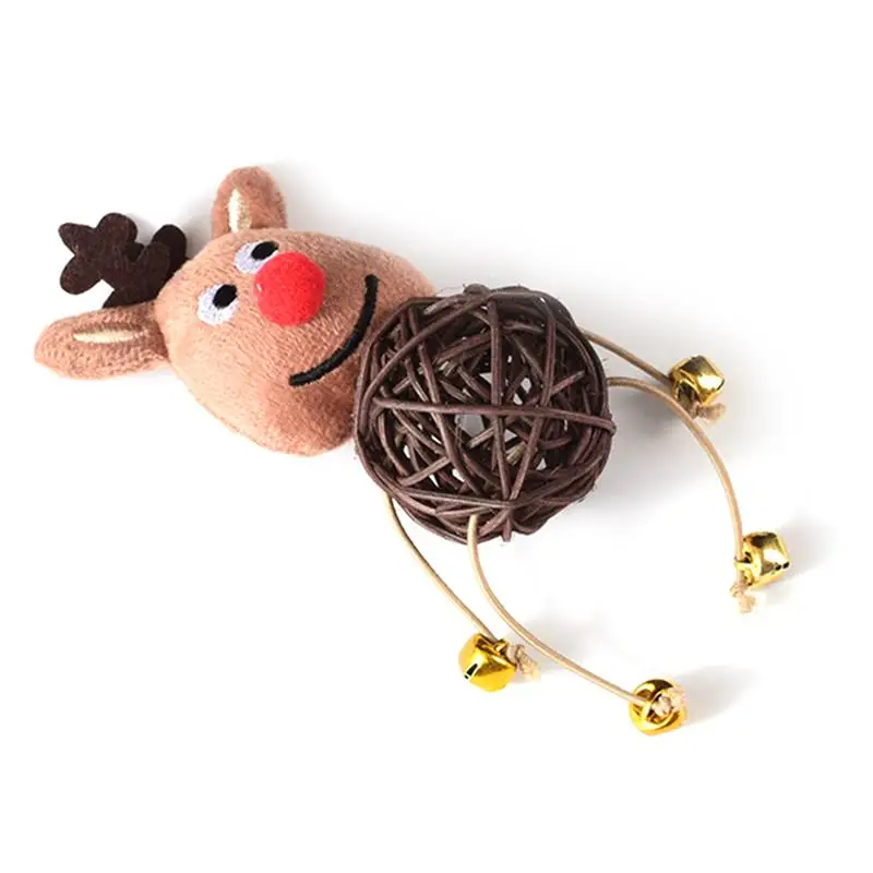 

3pcs Cat Bell Toys Elk Fashion Kitten Chew Toys Kitten Ball Toys Creative Interactive Plush Toys Premium Pet Supplies For Cats F
