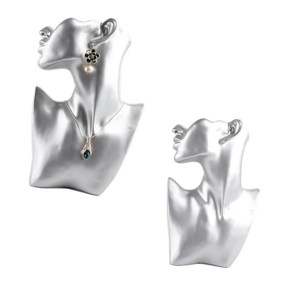 

Resin Mannequin Necklace Earring Jewelry Organizers Display Bust Stand Holder