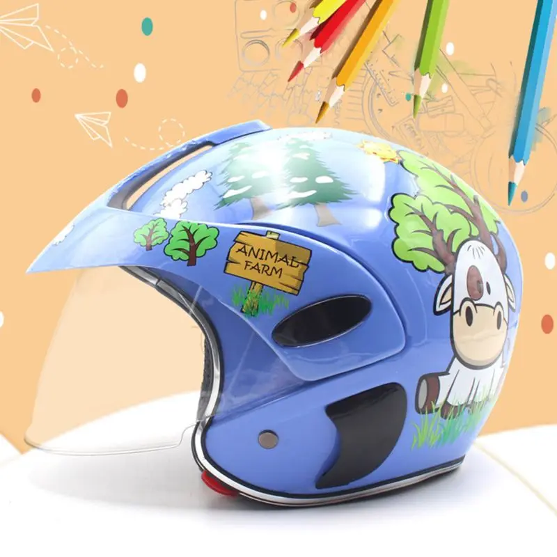 Мотоциклетный головной убор для мальчиков и девочек детский полушлем защитный