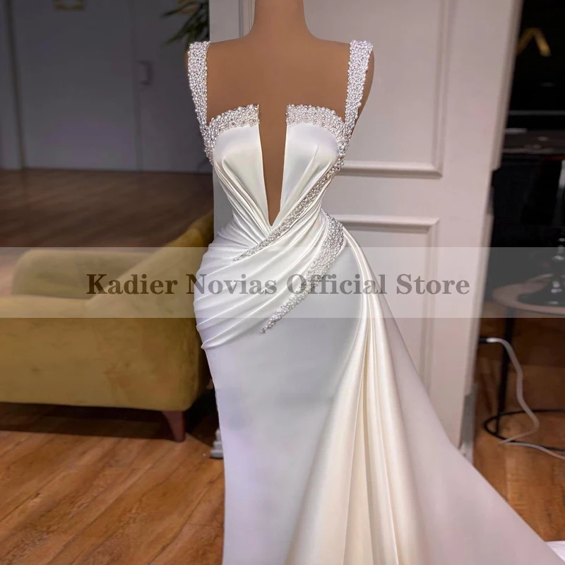 

Длинное Элегантное белое свадебное платье KADIER NOVIAS, модель 2021 года