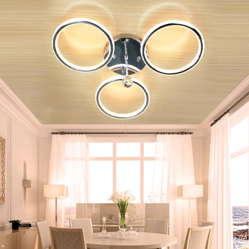 

Gold Chrome Plated Modern Led Chandelier Hanging For Dining Room Kitchen Room Living Room Home Deco Chandelier Fixture