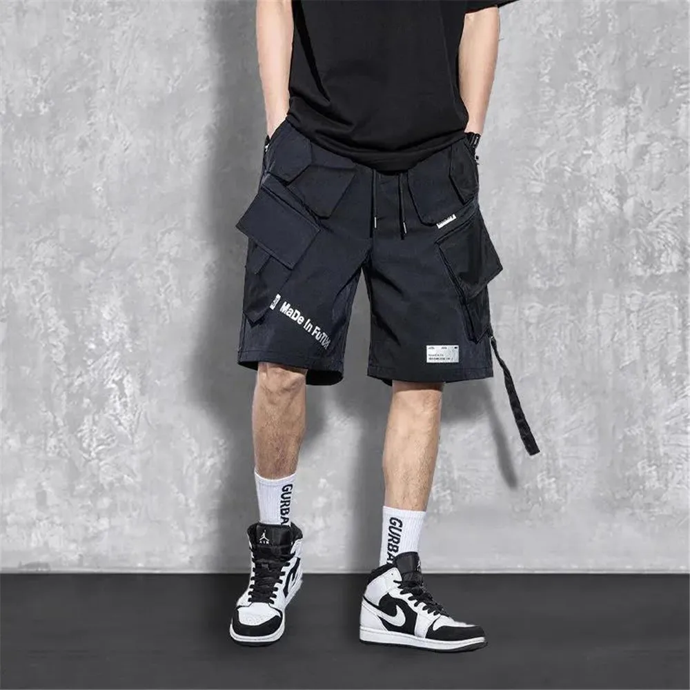 

2022 Black Hip Hop Gargo Shorts Men Summer Hip Hop Short Pants Cool Funny Slim Fit Shorts Trousers Fashion Mens Cargo Shorts
