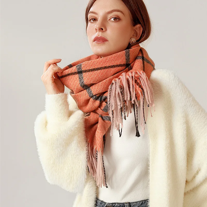Дианруо Классический Элегантный Женский Широкий Шотландский Шарф для Женщин Модная Зимняя Женская Британский Стиль Академический R326