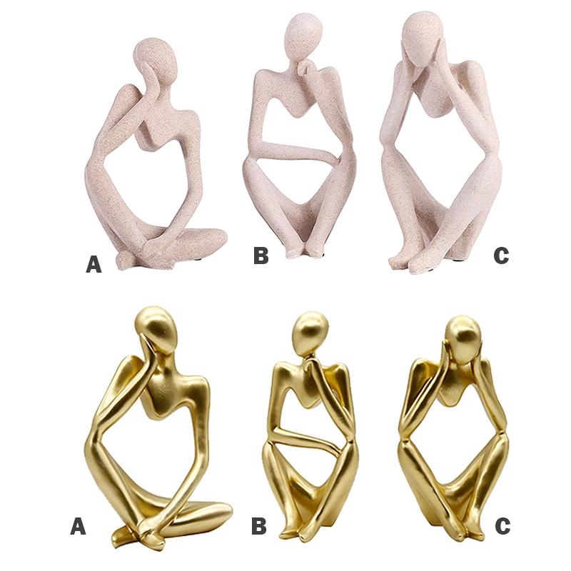 

Modern Home Decor Resin Abstract Thinker Statue For Desktop Decoration Simple Sculptures Figurine Hotel Office Desk TN99