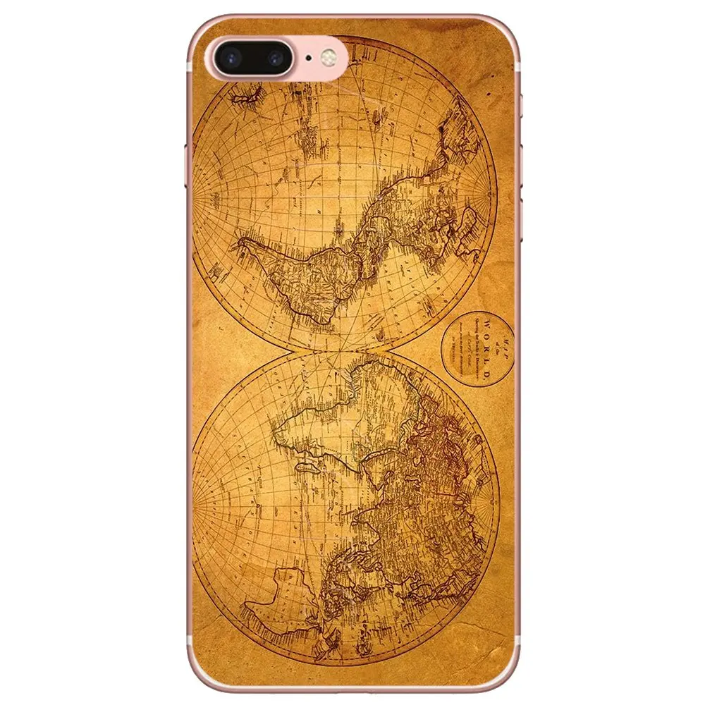 Для iPhone 10 11 12 13 Mini Pro 4S SE 5C 6 6S 7 8 X XR XS Plus Max 2020 чехол для телефона Античная Карта мира