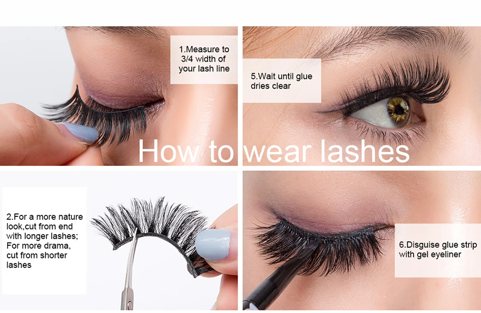 3D Mink Eyelashes Fluffy Natural False Eyelashes Without Damage Handmade False Eyelashes Reusable Eye Extension Makeup Tools