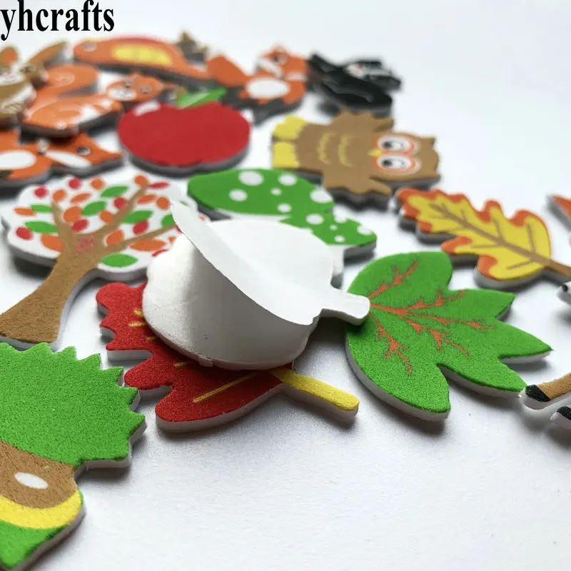 1 пакетов/лот. Осенний урожай белка птица лиса Ежик Сова пенопластовые наклейки