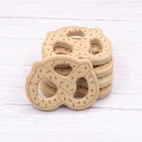 10pcs wooden bread stick teething wood pretzels chew teether pendant for necklacebracelet nursing toy baby play gym