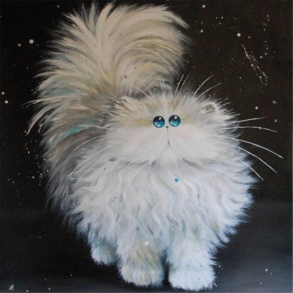 

Набор для вышивки крестиком с мультяшным котом 11 карат, набор для рукоделия, холст с принтом, хлопковая нить, домашнее украшение, горячая ком...