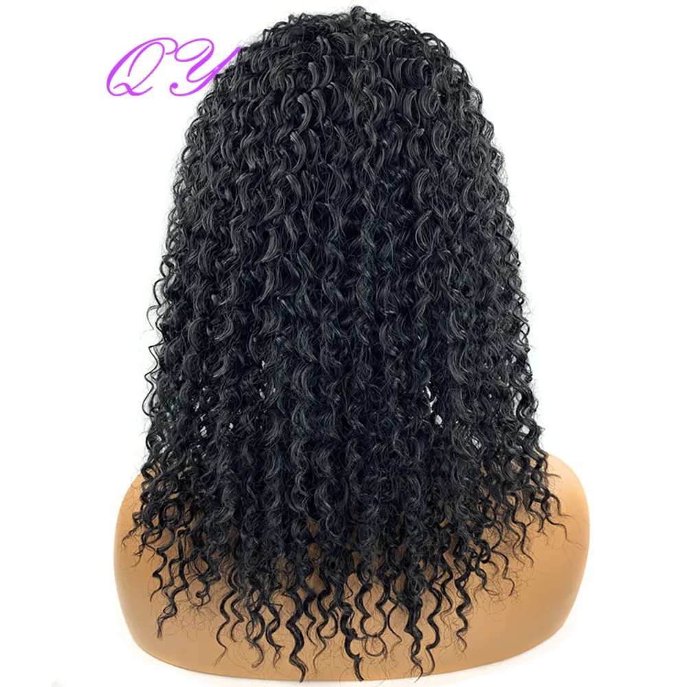 QY Hair парик с головной повязкой короткие натуральные черные волосы для кутикулы