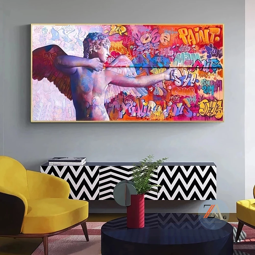 

Ancient Greek god of love Cupid David Cibo sculpture poster printing graffiti art canvas art picture living room