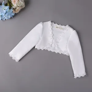New Fashion Baby Girls Bolero Children Lace Hollow Out Short Jacket Kids Wedding Party Coat Cape in USA (United States)