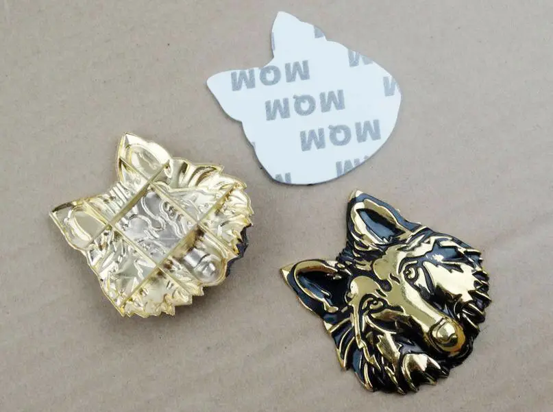 3D Metal Wolf Head Badge Emblem Decal Sticker Auto Car Oil Fuel Tank Tailgate | Stickers
