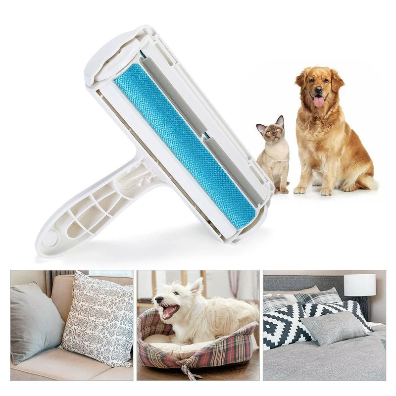 

Pet Hair Roller Remover Lint Brush 2-Way Dog Cat Comb Tool Convenient Cleaning Dog Fur Brush Base Home Furniture Sofa Clothes