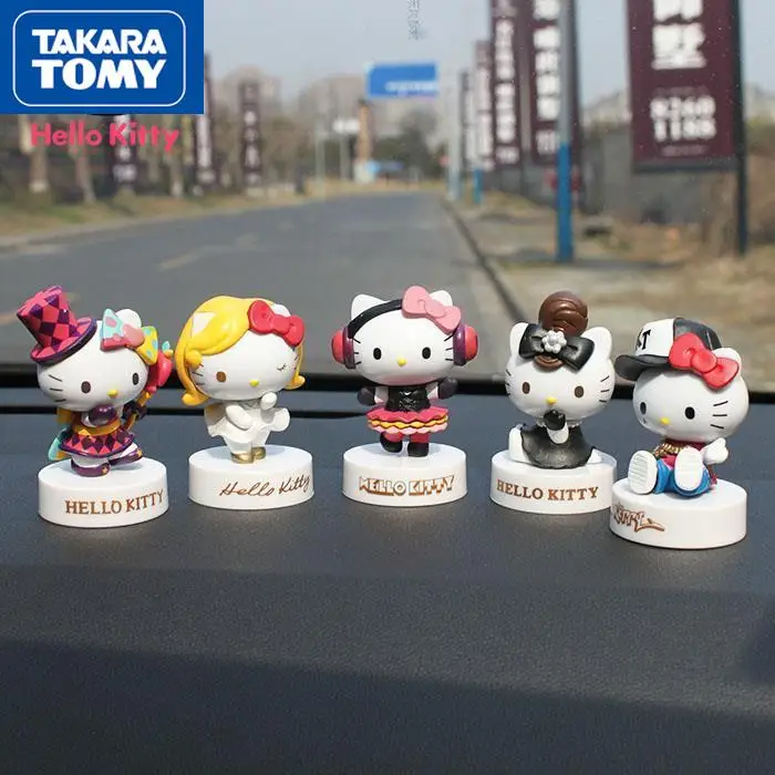 

TAKARA TOMY Fashion car shaking head cartoon Hello Kitty handmade simple creative cute car decoration doll