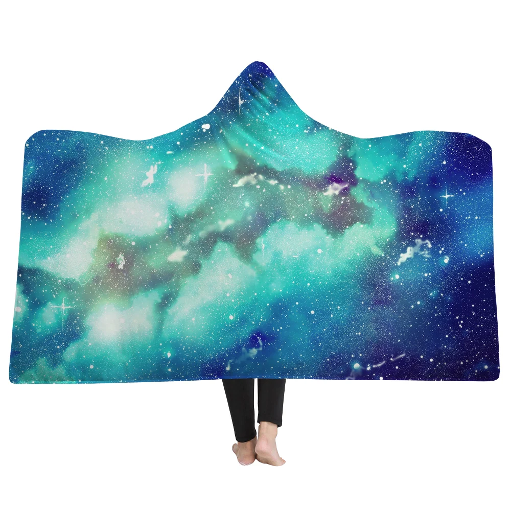 Флисовая толстовка с капюшоном для взрослых одеяло 3D принтом Галактики мягкие