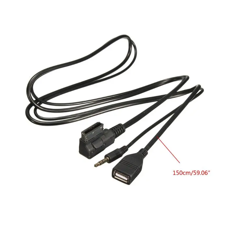 

3.5mm AUX Audio Cable MDI AMI MMI Interface USB Adapter for A6L A8L Q7 A3 A4L A5