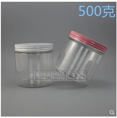 20pcs 500ml Clear Plastic Cookie Jar Bottle Pink Lid Originales Refillable Cosmetic Cream Butter Honey Empty Containers Paket