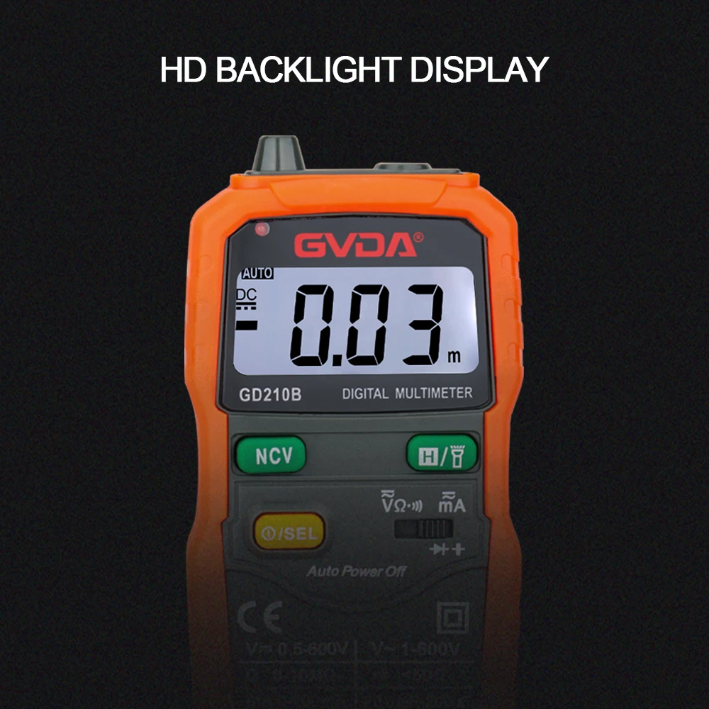 Цифровой мультиметр GVDA измеритель напряжения постоянного и переменного тока