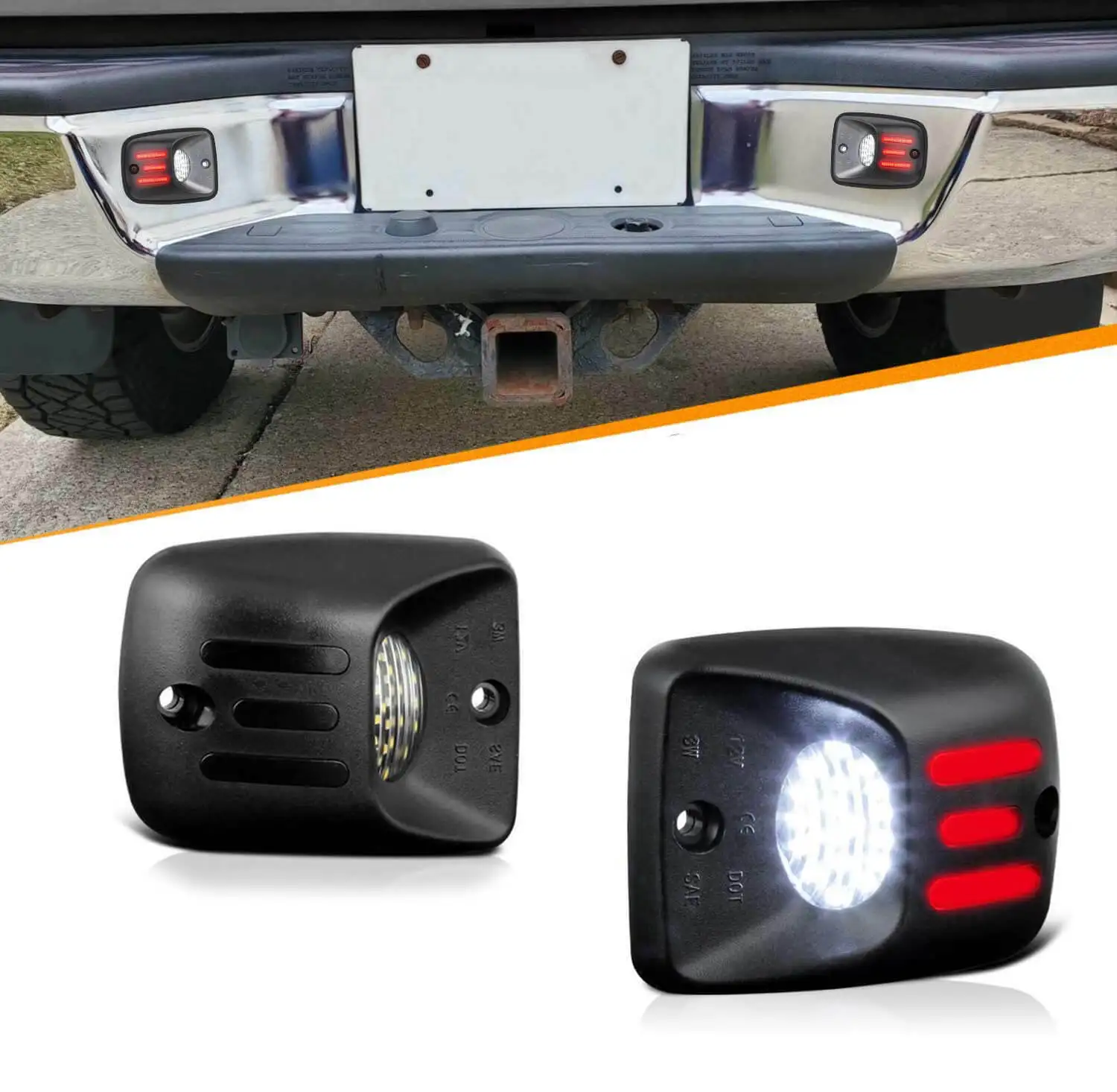 2Pcs For Toyota Tacoma 1995-2004 LED Car License Plate Lights Auto Tail Lamp Bulb 12V 18SMD Assembly Accessories