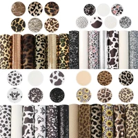 leopard cow assorted faux synthetic leather sheet fabric set 2033cm for book cover bows diy handmade material1yc22561