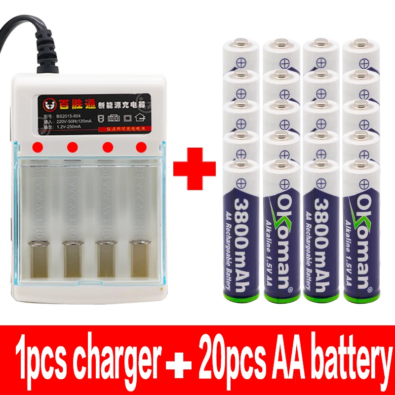 Аккумуляторная батарейка АА 100% в 1 5 мАч щелочные батарейки для часов игрушек