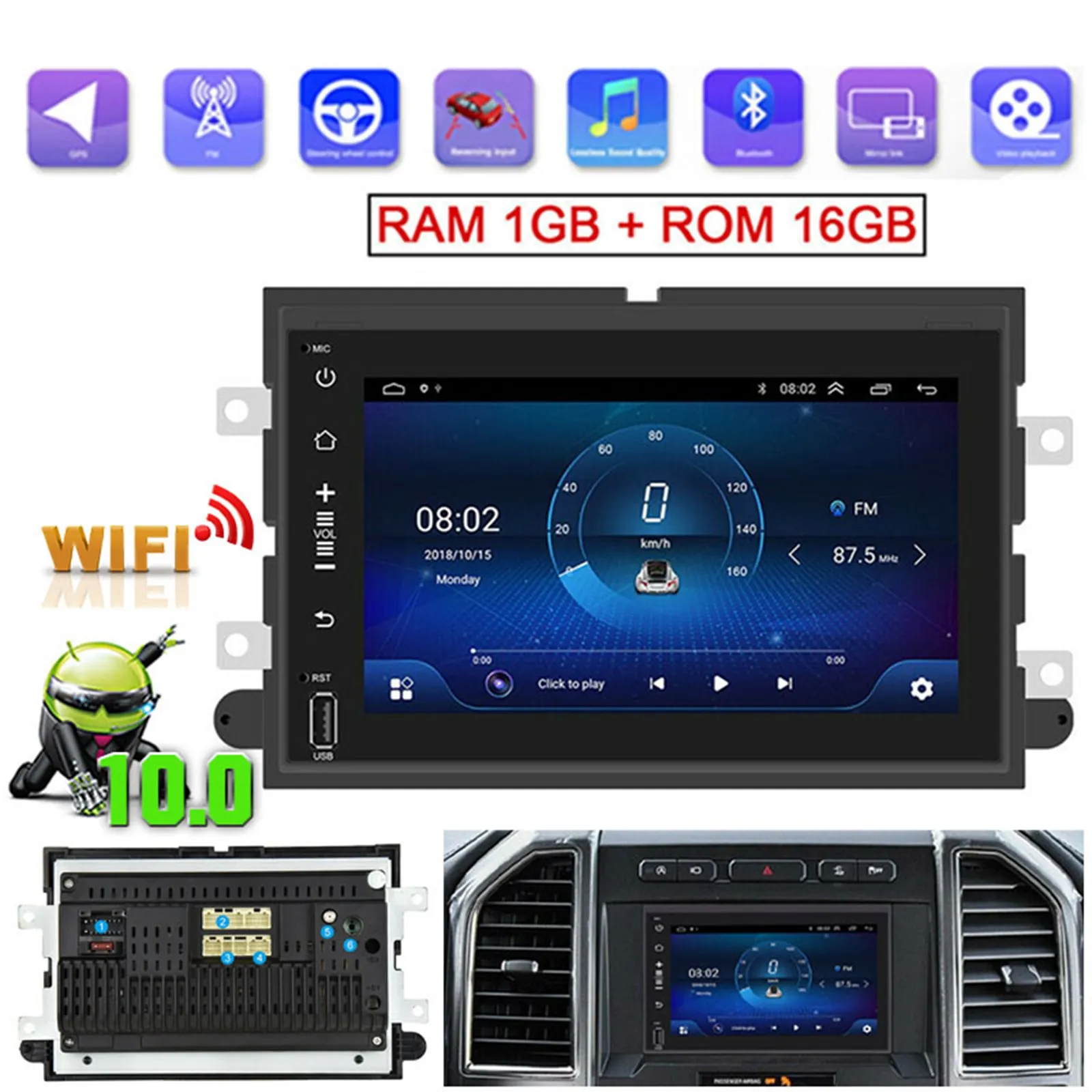 Для Ford F-150 F250 F350 7 &quotAndroid 10 0 автомобильная стереосистема радио GPS навигации Bluetooth FM