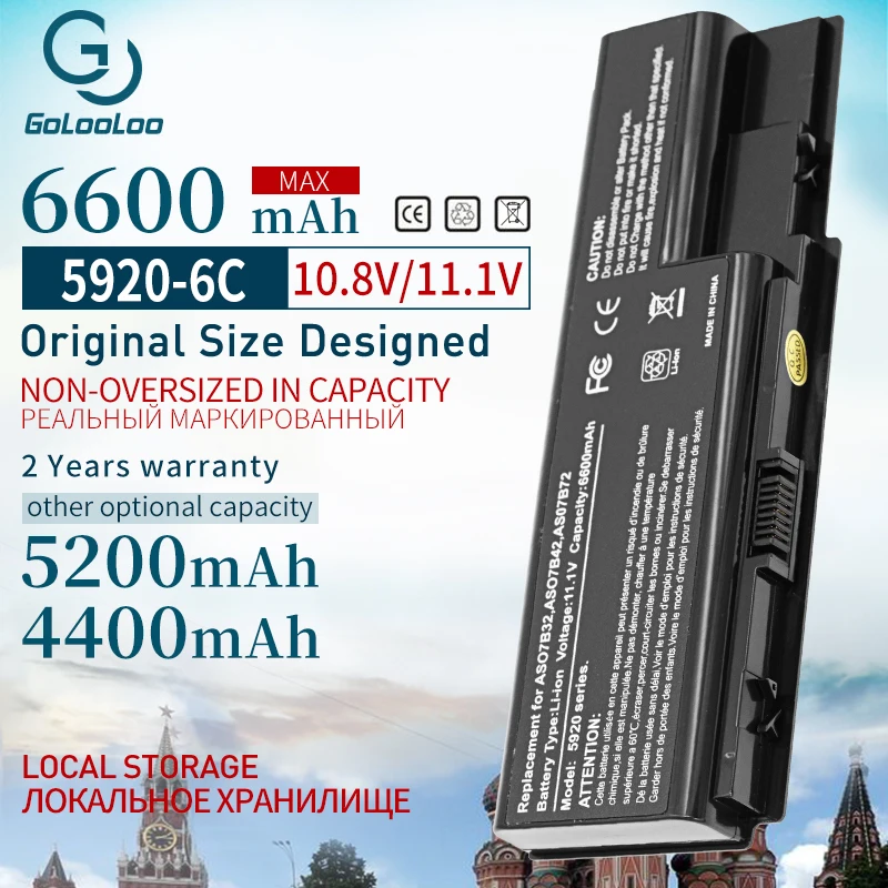 6600 мАч Новый Батарея AS07B31 AS07B41 для ноутбука Acer Aspire 5920 5230 5310 5315 5330 5520 5530G 5710 5715Z 5720 5730ZG