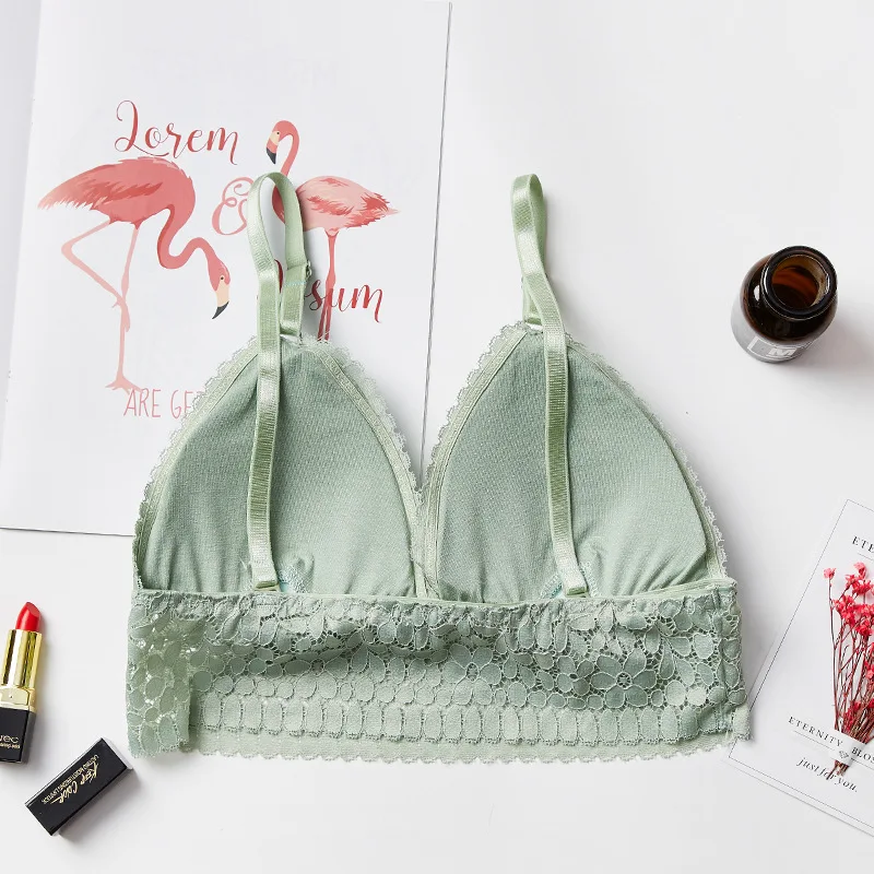 

Woman Lace Bra Beauty Back Underwear French Bralette Padded Sexy Bra Sexy Lingerie Bras For Women No Wire Brassiere A B Cup