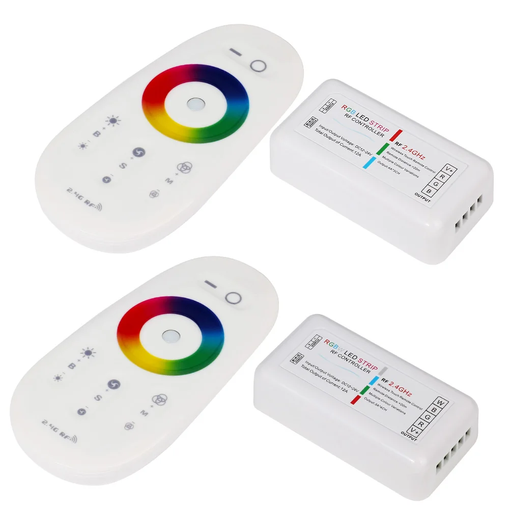 DC 12V 24V светодиодный RGBW/RGB пульт управления 2,4G беспроводной RF сенсорный экран пульт дистанционного управления 6A на канал для SMD 5050 3528 светодиодный полосы света