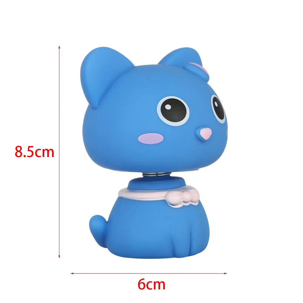 

1PC Cat Head PVC Shaking Cute Figures Car Office Home Ornaments Dolls Cartoon Decorations Auto Interior Accessories