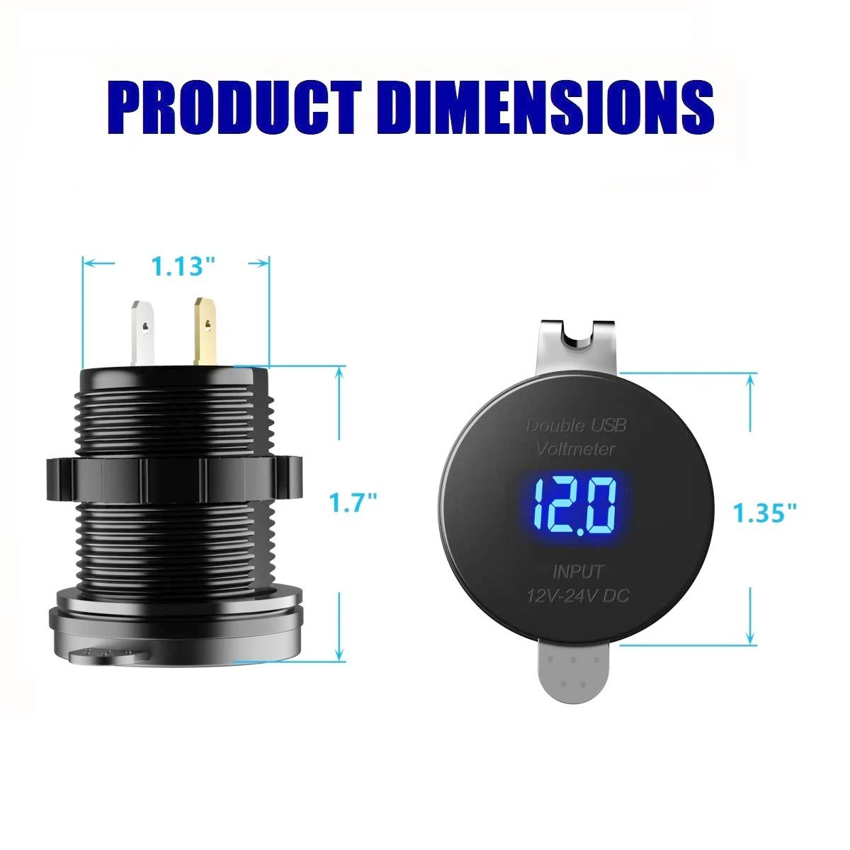 DC 12 V/24 V Dual USB Автомобильное зарядное устройство Мощность Зарядное устройство 5V 2.1A 2.1A адаптер гнездо для автомобильного прикуривателя с кулисный переключатель с цифровой вольтметр